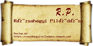 Rózsahegyi Piládész névjegykártya